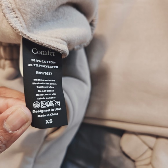 Comfrt Travel Essentials Sweatpants Bark Tan XS KJHU48 Heavyweight Joggers - Picture 11 of 14